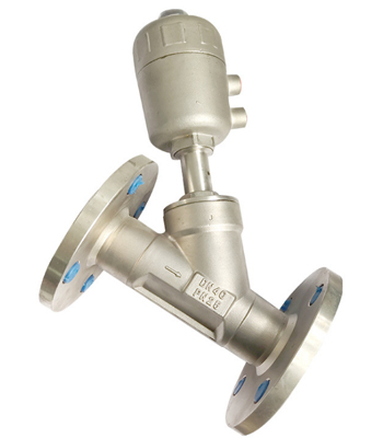 Stainless steel head flange pneumatic angle seat valve