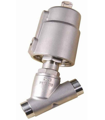 Stainless steel head welded pneumatic angle seat valve